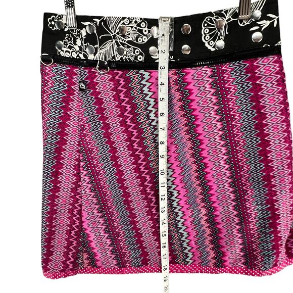 Zand Amsterdam Reversible Wrap Skirt OS Geometric Snap Adjustable Edgy Grunge - Picture 10 of 14